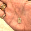 Gold and Diamond Mini Dog Tag Necklace